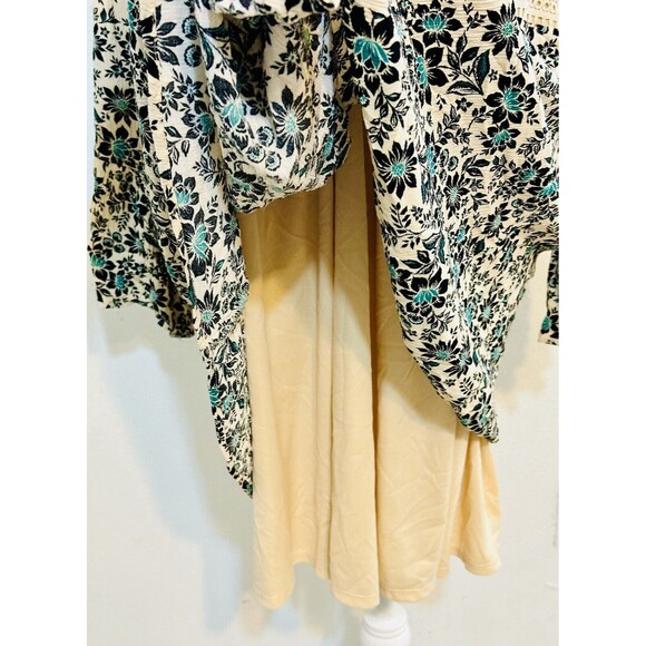 Torrid Size 2X Gauze Lace-Up Skater Dress Floral Tasseled Lined Boho Feminine - Picture 12 of 16